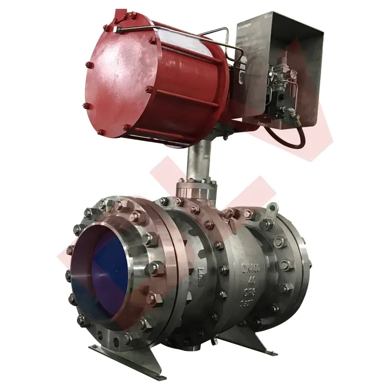The cast steel pneumatic fixed metal seal ball valve
